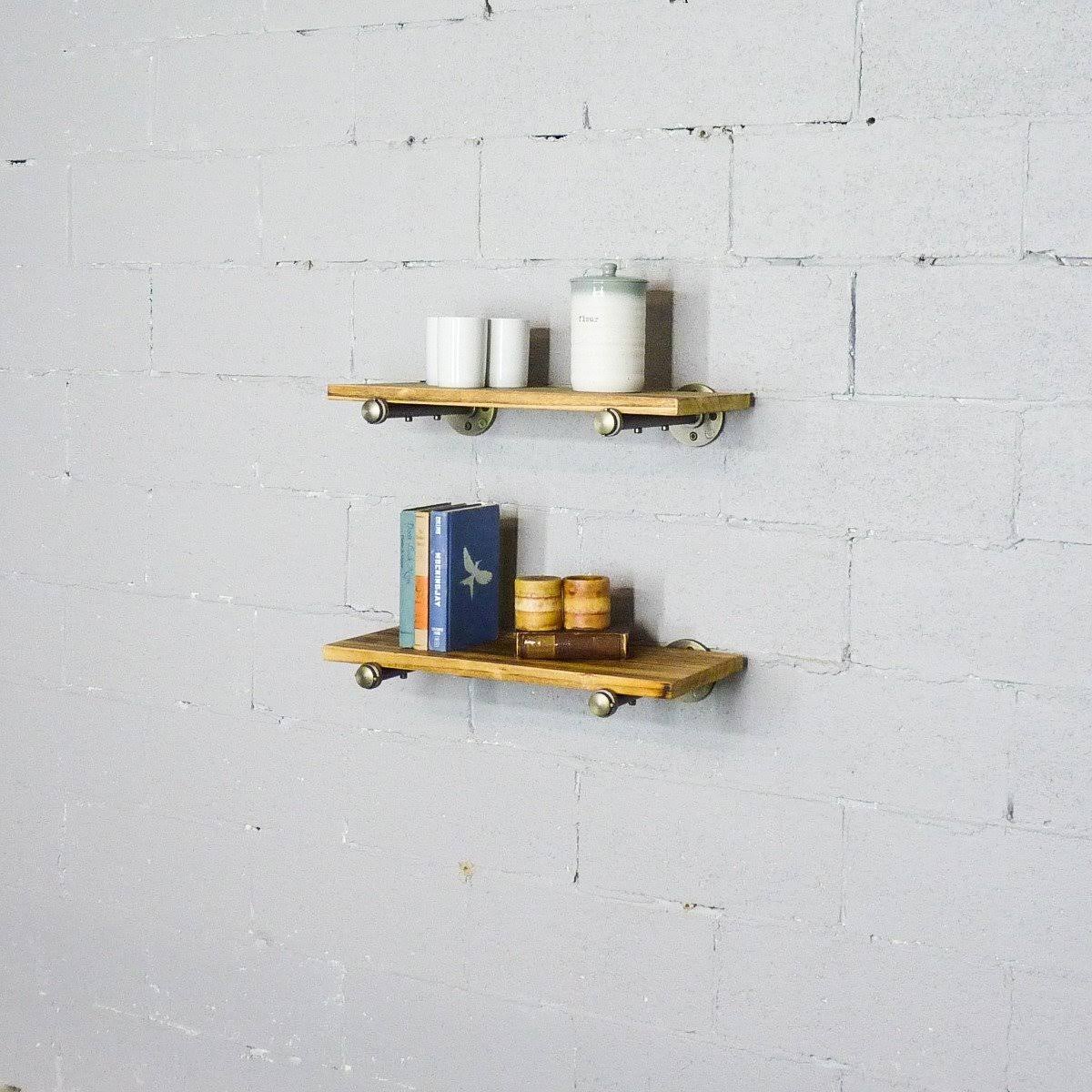 2-Piece Industrial Farmhouse Wall Shelf Set J640