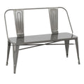 Clear Brushed Silver Metal Bench G9896