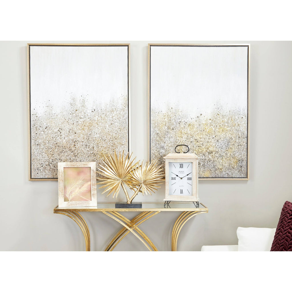 Rectangular Beige Wooden Table Clock C490