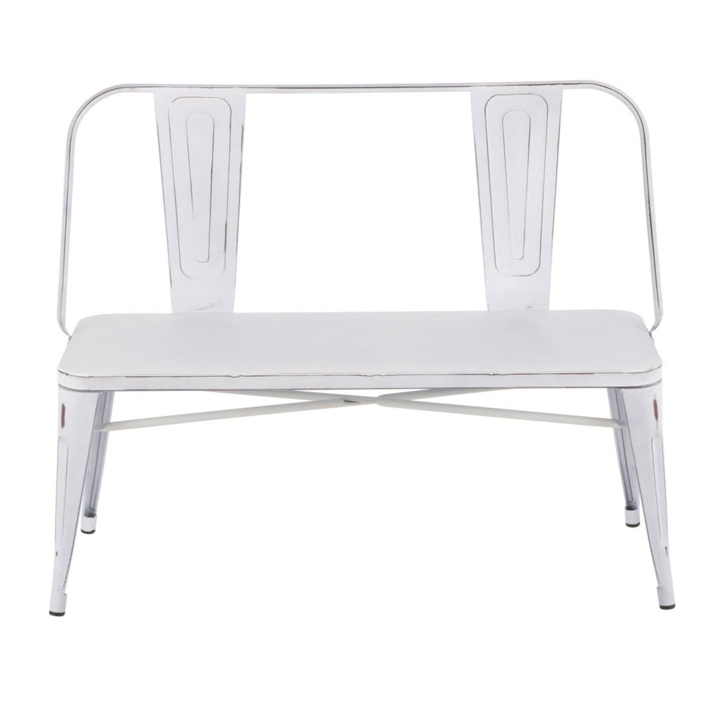 Clear Brushed Silver Metal Bench G9896