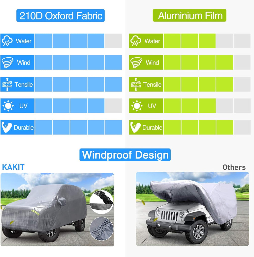 Waterproof 2 Door Car Cover with Windproof Straps B480983