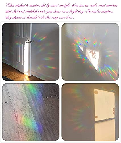 Window Clings, Non Adhesive Prismatic Rainbow Snowflake (28pcs) K2063