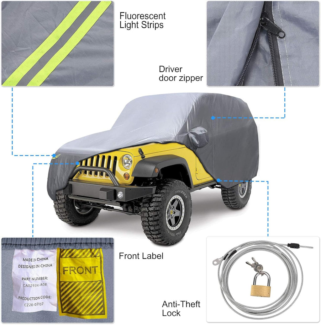 Waterproof 2 Door Car Cover with Windproof Straps B480983