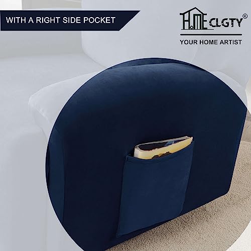4 Seat 10-piece Velvet Recliner Couch Covers with Pocket Y8448