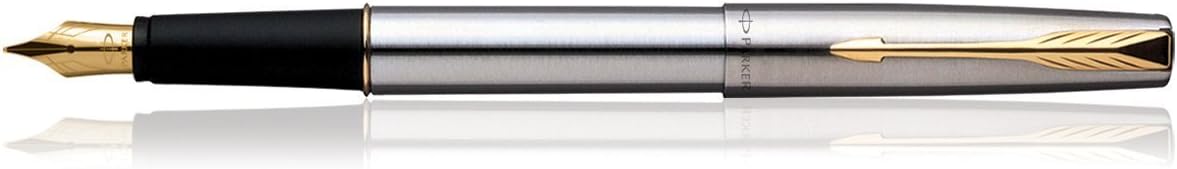 Stainless Steel Gold Trim Medium Point Fountain Pen E581891