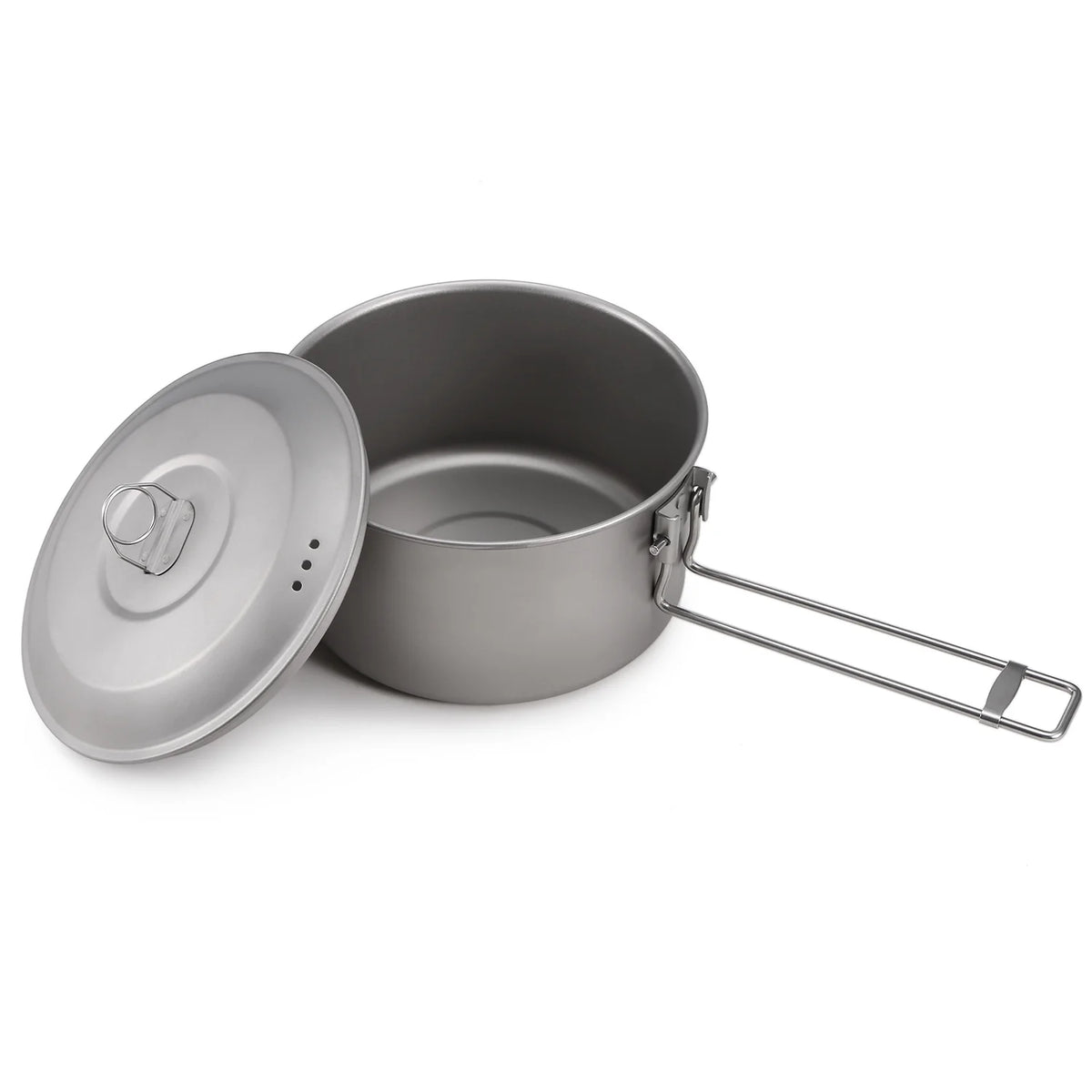 Titanium Pot and Fry Pan Set with Lid and Foldable Handles Y867883
