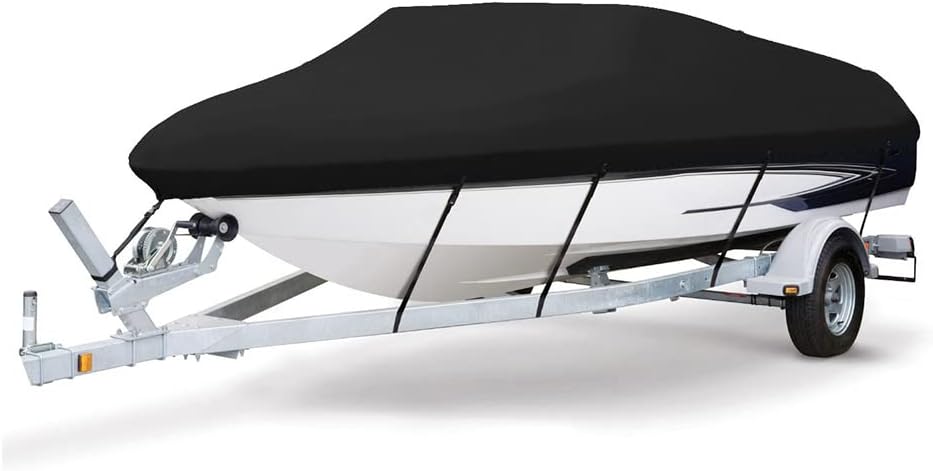 Blue Full Size Trailerable Boat Cover for V-Hull Tri-Hull Fishing Ski Bass Boats J1683