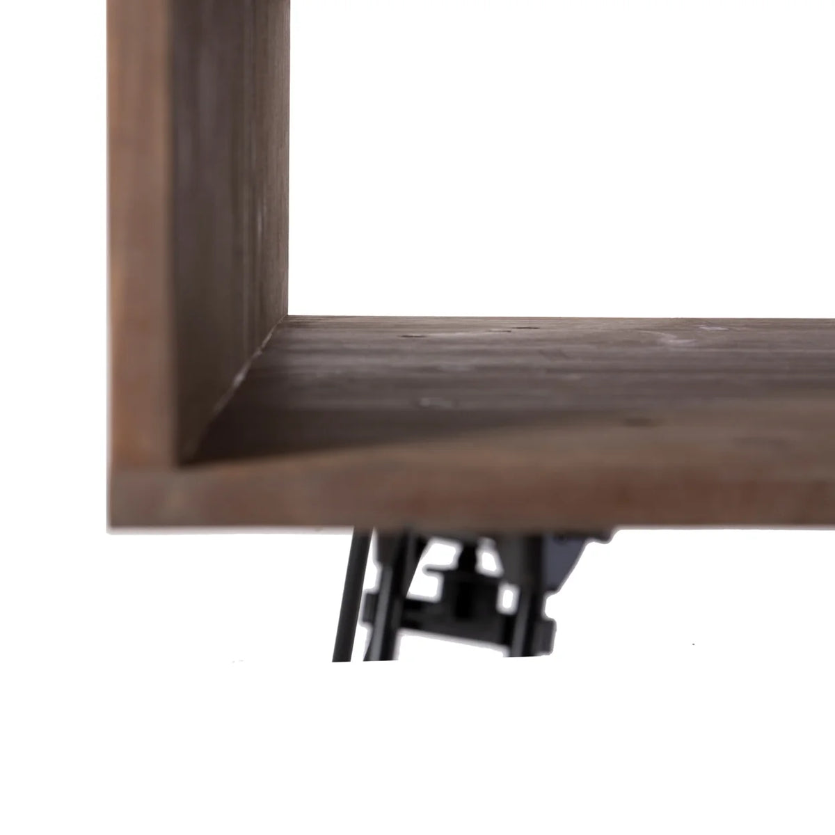 42 Inch Reclaimed Wood Coffee Table with Storage, Iron Legs, Natural Brown L948833
