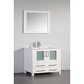 36 in. Single Sink White Vanity Cabinet with Ceramic Sink & Mirror G172671