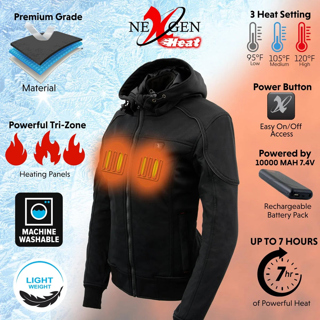 Women's Black Heated Soft Shell Racing Style Jacket Medium Z89267