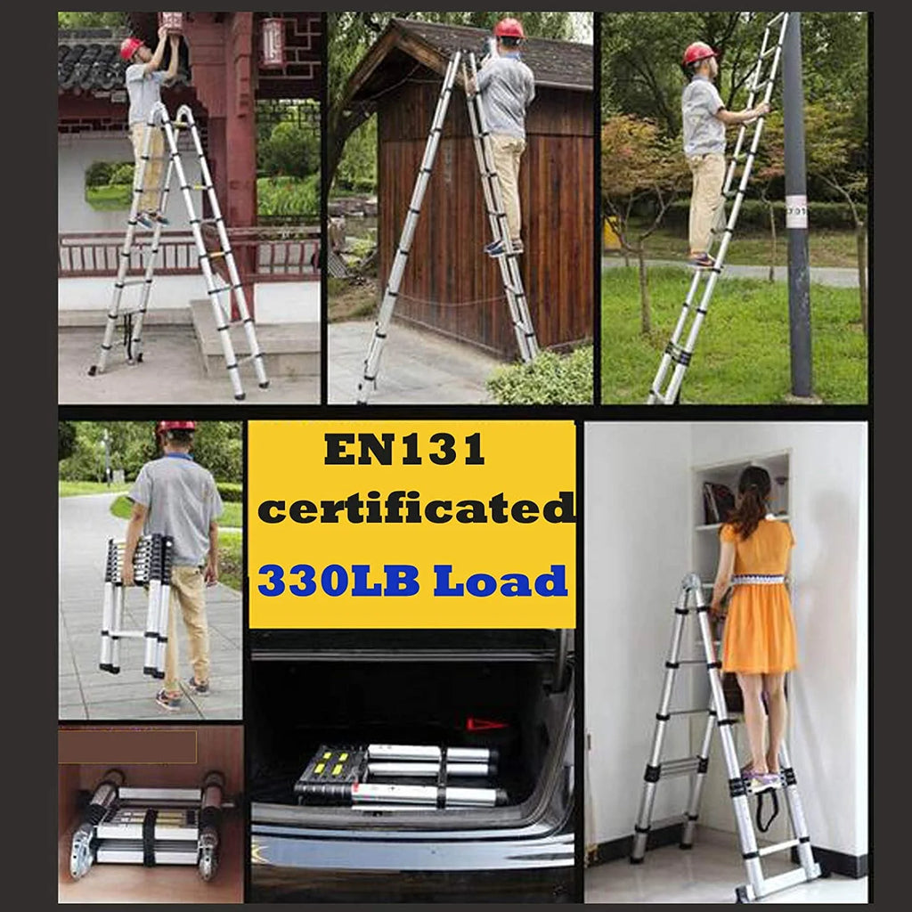 16.5FT Aluminum Telescoping Extension Ladder B312