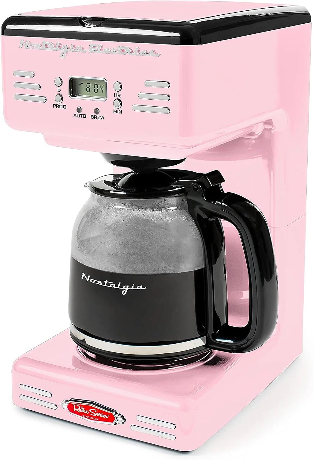 Red 12-Cup Programmable Retro Coffee Maker D4551