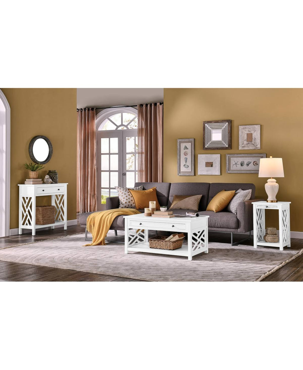 Wood Console Table with 4-Drawers W70015