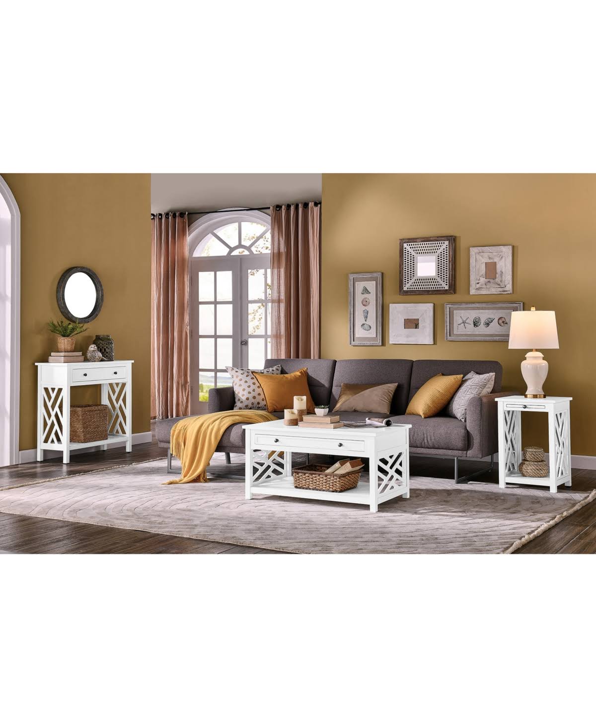 Wood Console Table with 4-Drawers W70015