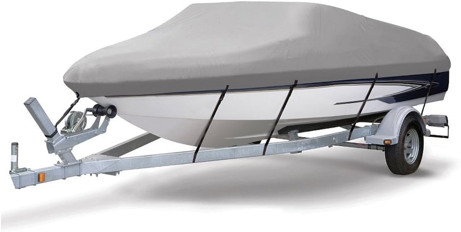 Blue Full Size Trailerable Boat Cover for V-Hull Tri-Hull Fishing Ski Bass Boats J1683