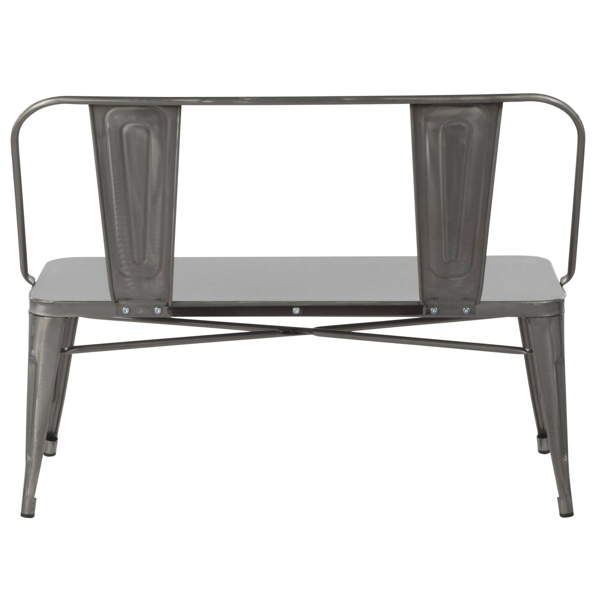 Clear Brushed Silver Metal Bench G9896
