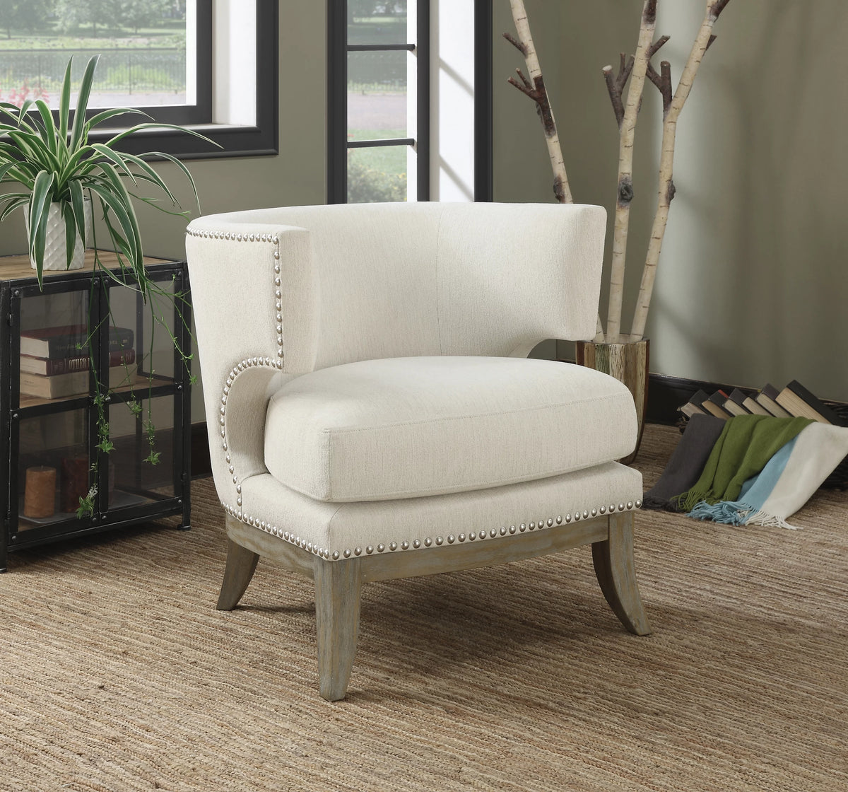 White and Weathered Grey Accent Chair J21473