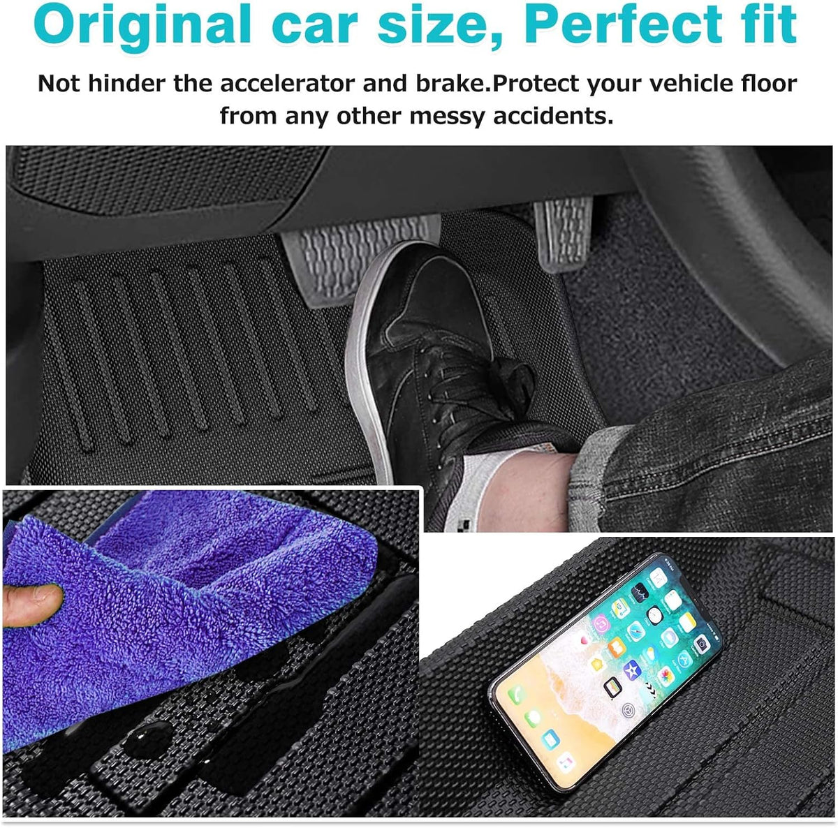 All Weather TPE Floor Liners for Jeep Wrangler 4XE 2021 2022 1st & 2nd Row Z994