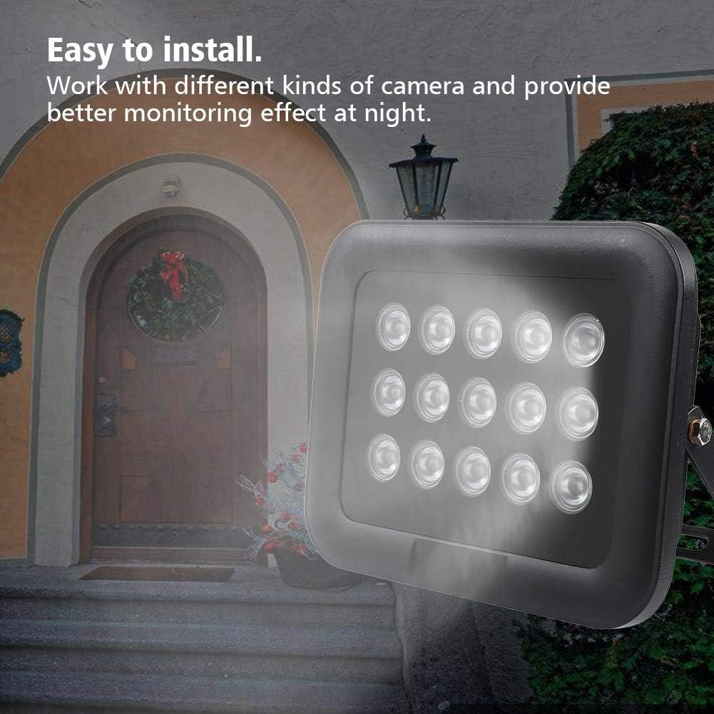 20~150m IR Infrared Illuminator, 8~90° Adjustable 15Pcs Infrared LED Light IP65 Waterproof I64455