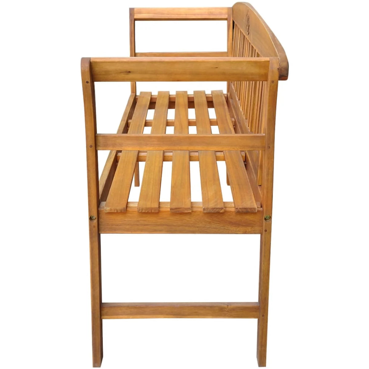 Acacia Wood Garden Bench with Gray Seat Cushion M121