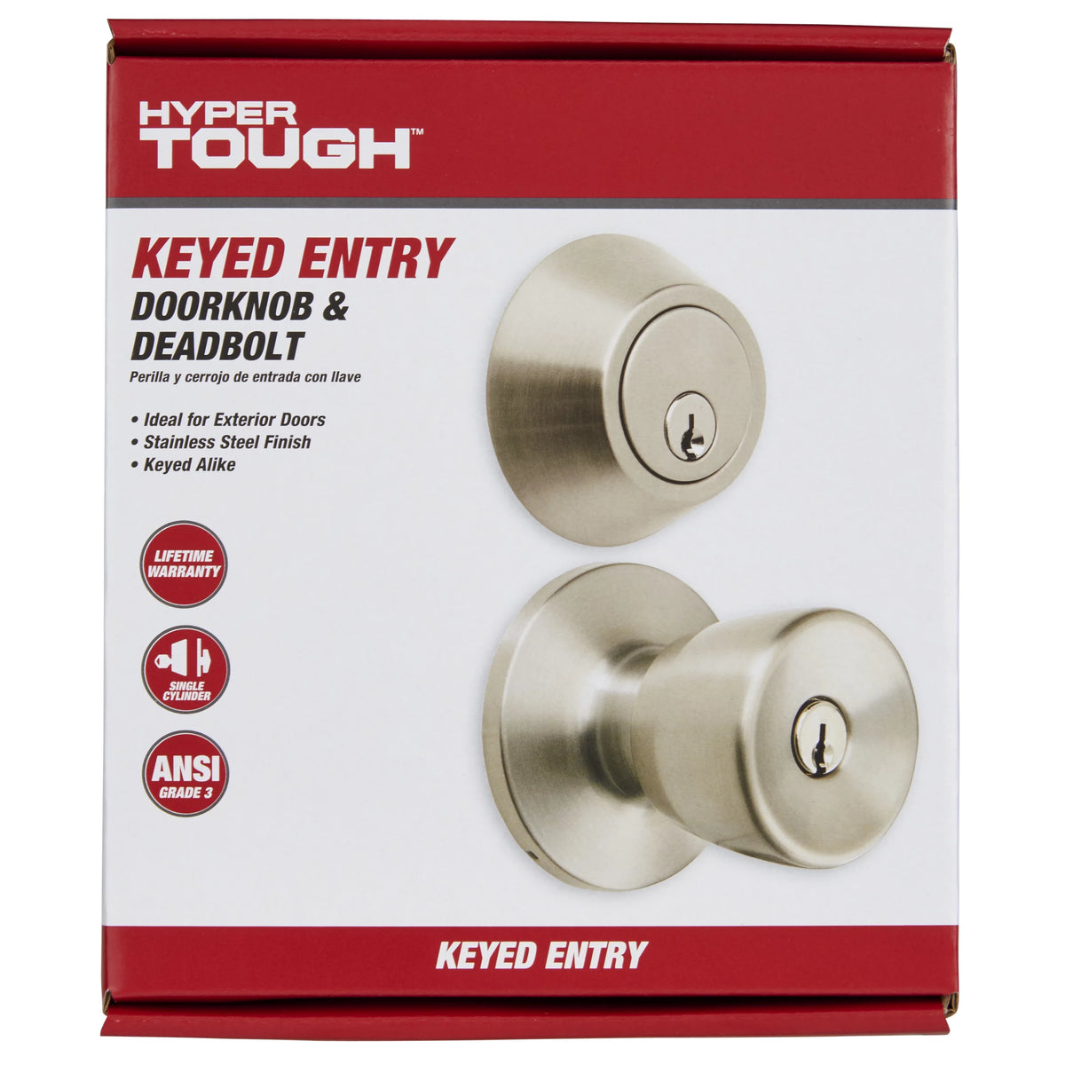 Polished Brass Doorknob and Deadbolt Combo Pack H961