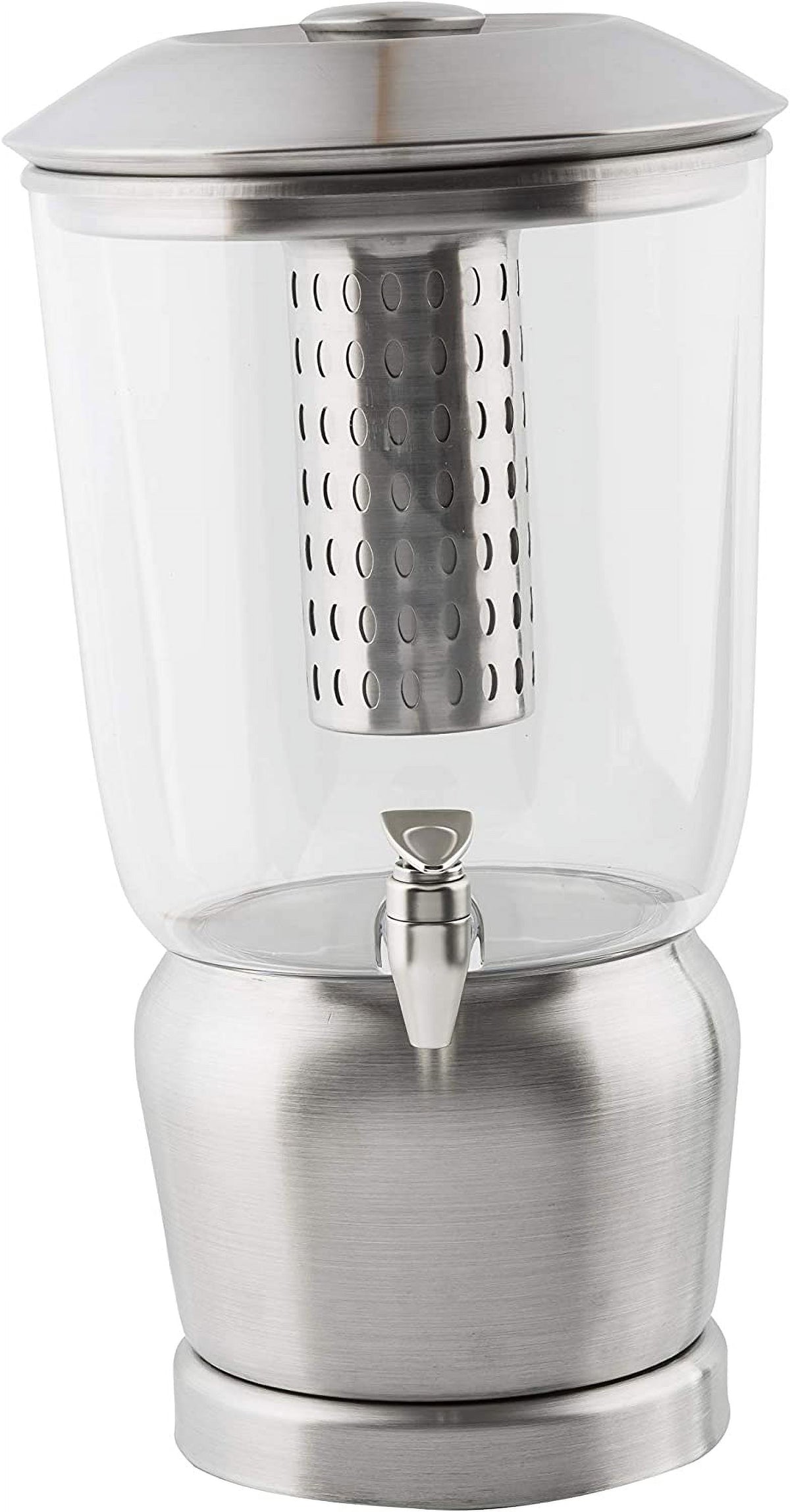 Gallon Drink Dispenser with Fruit Infuser & Stand, Tritan Stainless Steel Y2474