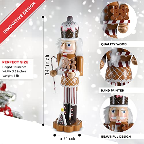 Wooden Nutcracker Candy Man with Candy Cane and Gingerbread Cookies F5850