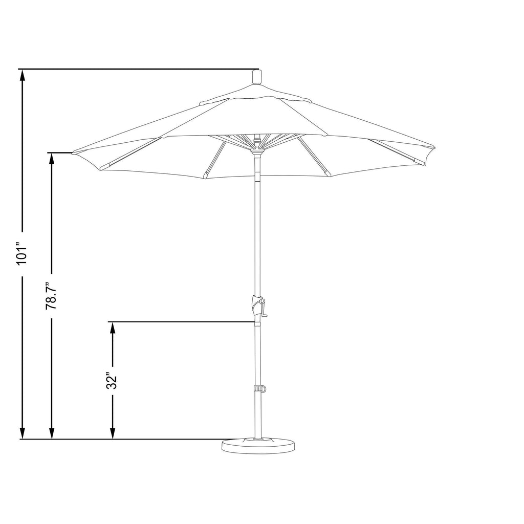9 ft. Aluminum Push Tilt Patio Umbrella K495786