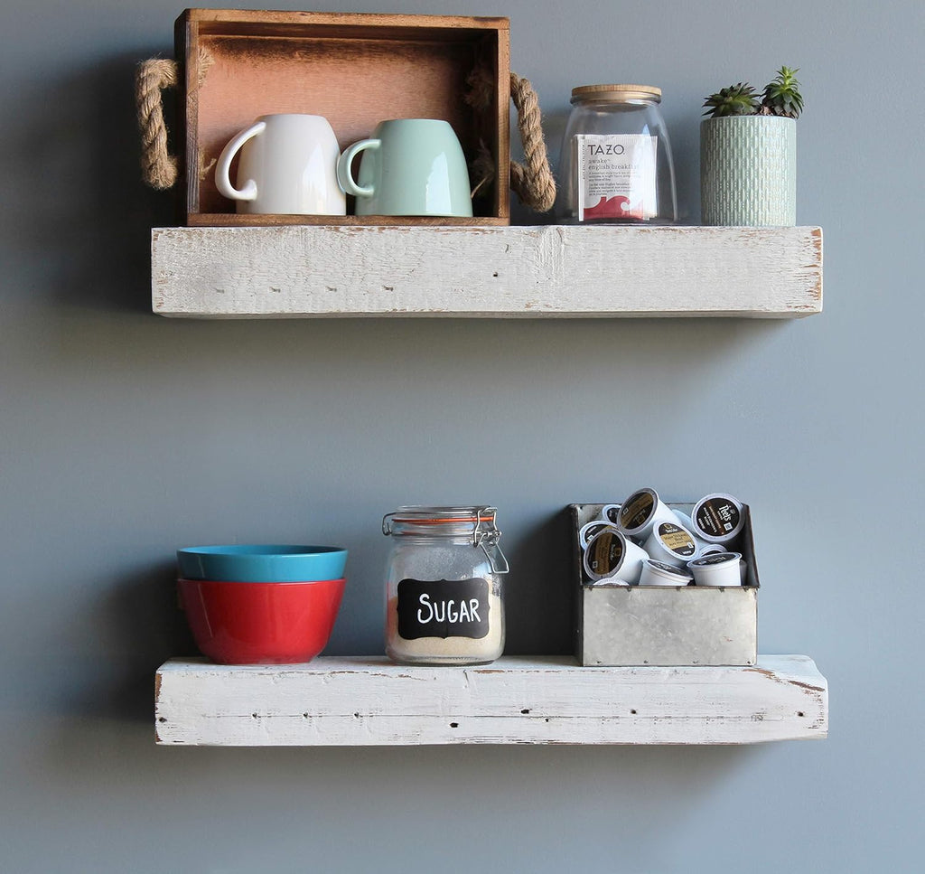 Reclaimed Wood Floating Shelves Set of Two X946