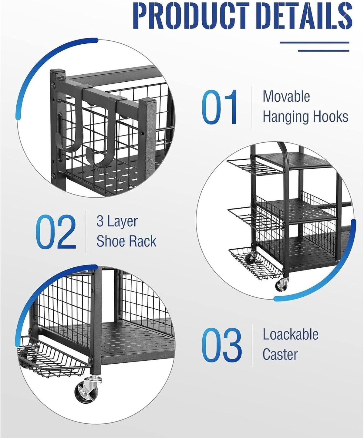 3 Full Size Golf Bags Storage Rack T1555