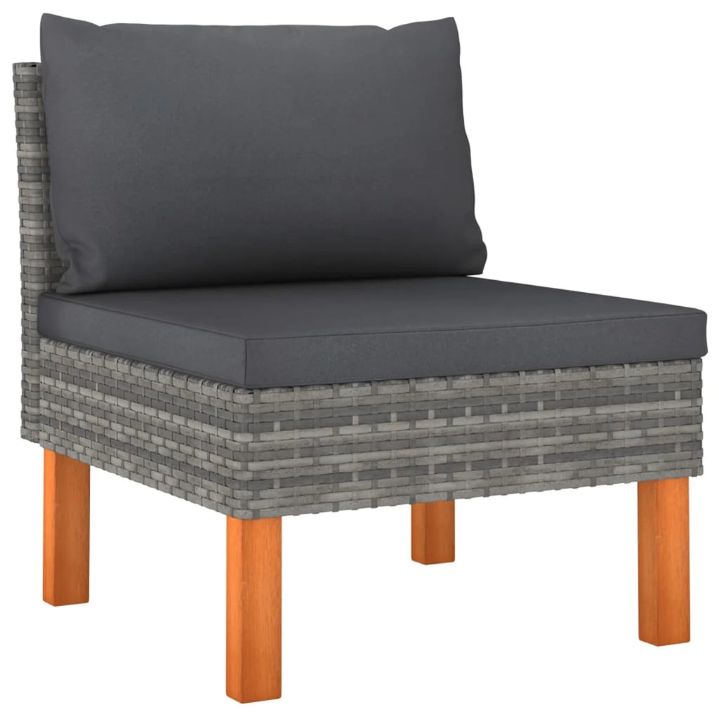 12 Piece Gray Poly Rattan Patio Conversation Set D64585