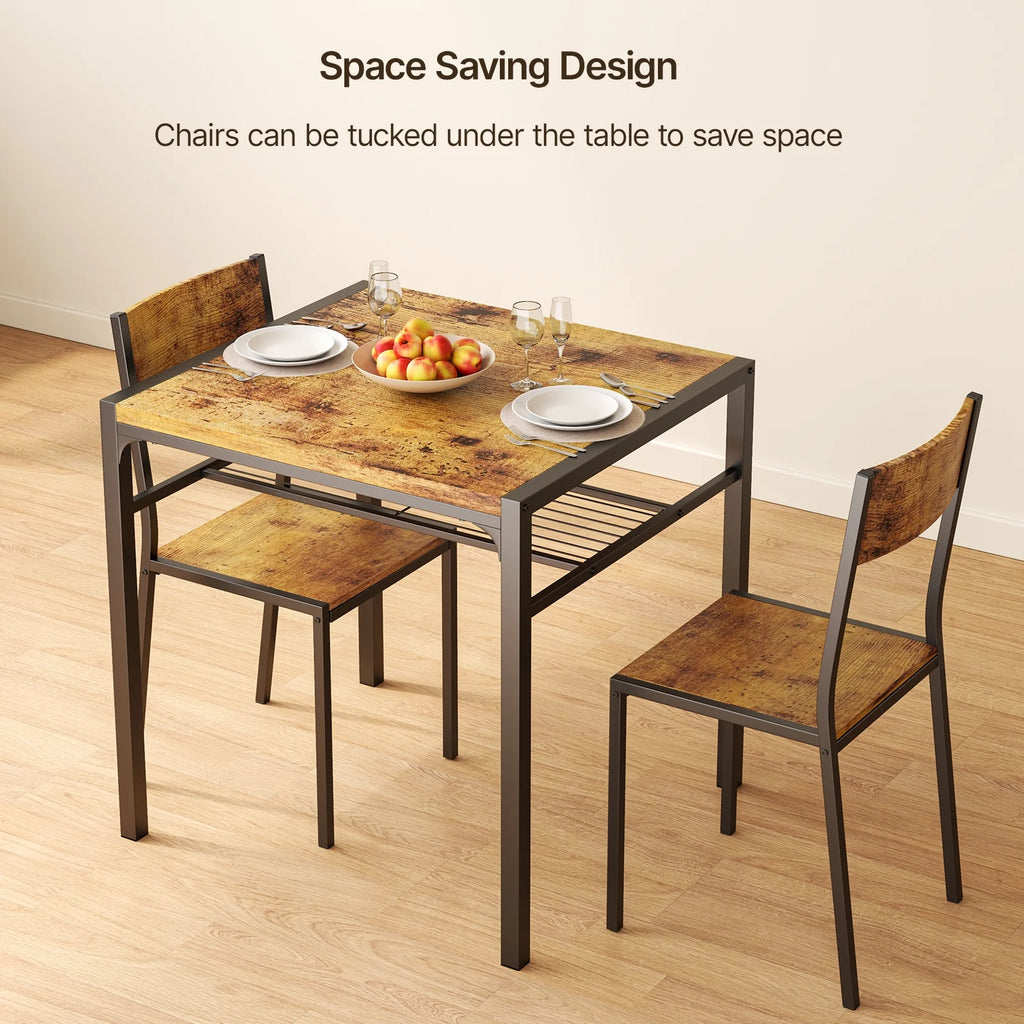 Modern Dining Room Table Set for 2 with Storage Shelf V84152