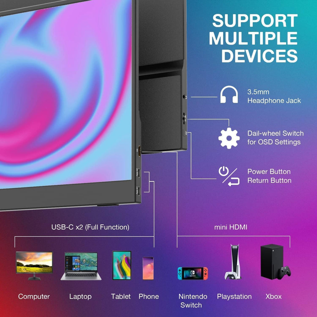 15.6" 1080P HDR Portable Monitor P47190