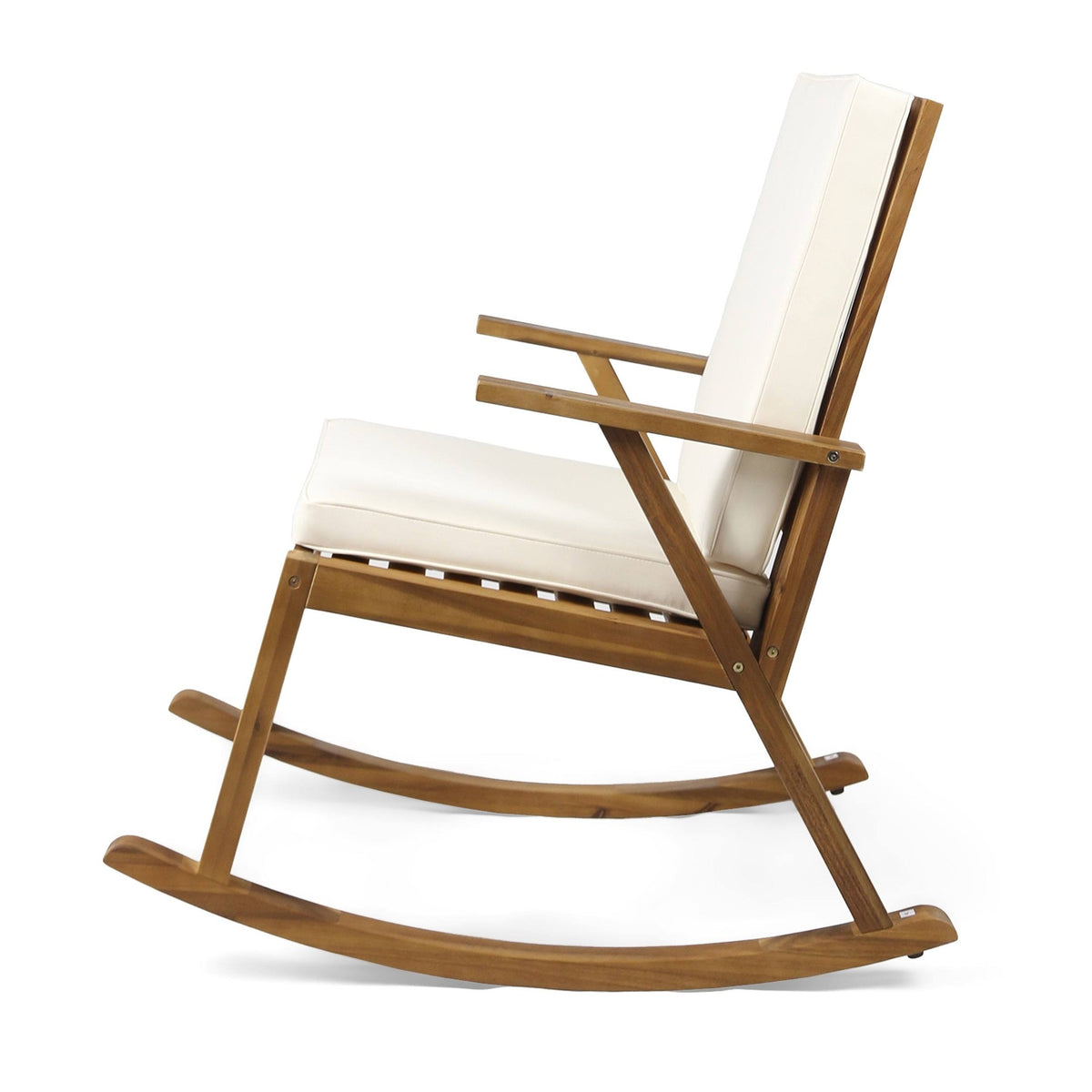 Acacia Wood Rocking Chair and Side Table Teak Finish Q63527