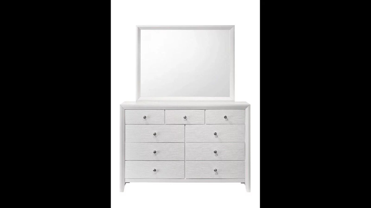 White Queen Size Panel Bed Set P216318