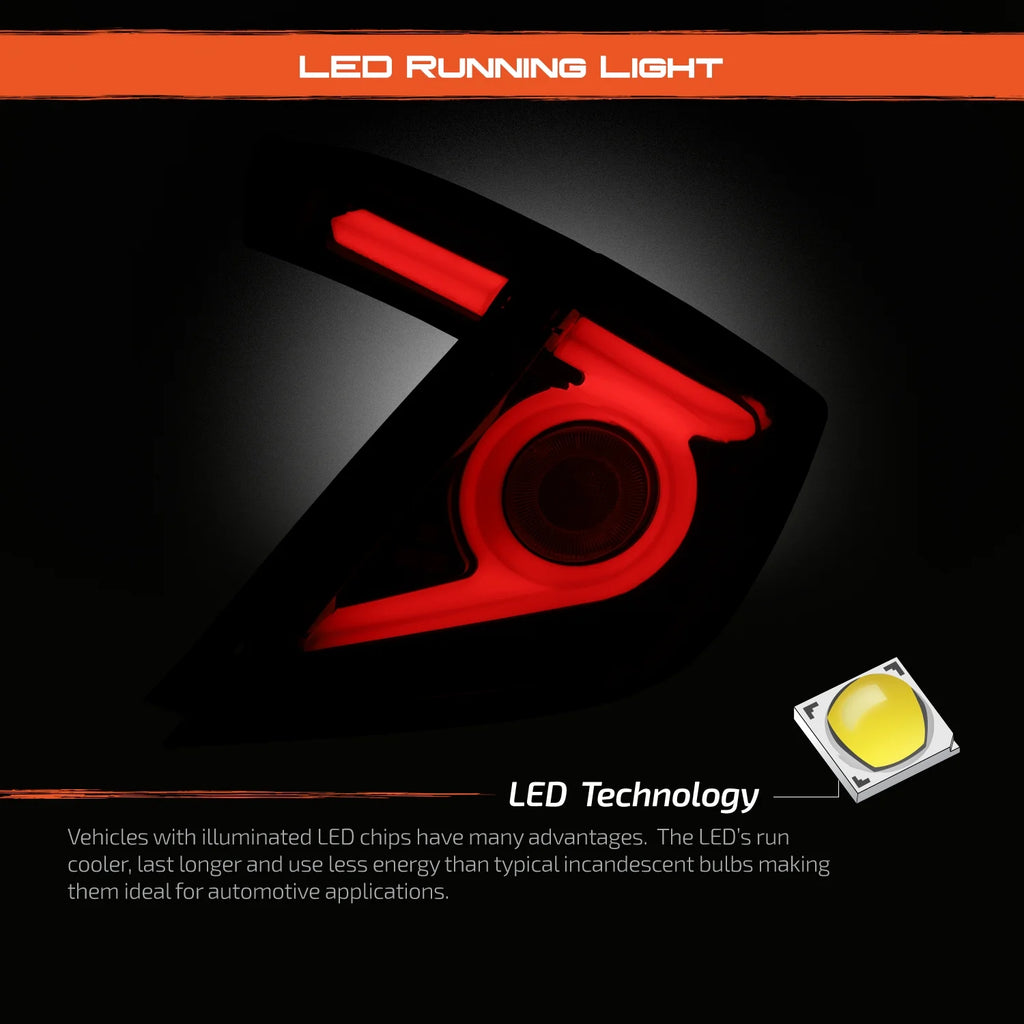 Black Full LED Tail Lights D135
