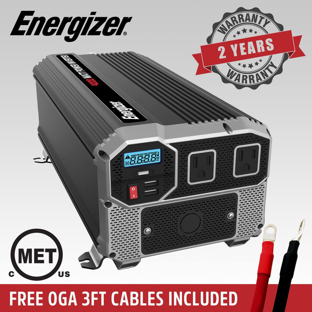 2000 Watts Power Inverter, 12v to 110v, Two AC Outlets, Two USB Ports, DC to AC Converter Y33461