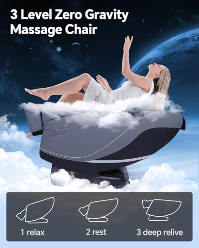 White Zero Gravity Full Body Massage Chair with Heat P39320