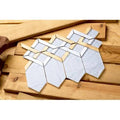 Hexa Mixed Material Mosaic Tile in White/Gold F526941