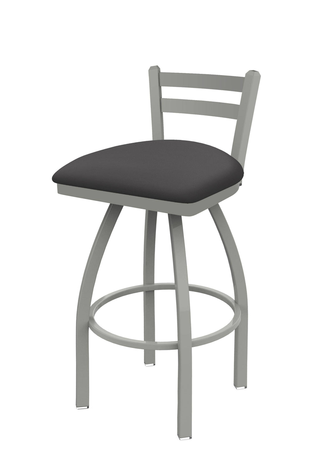 Low Back Swivel Bar Stool with Anodized Nickel Finish O883345