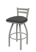 Low Back Swivel Bar Stool with Anodized Nickel Finish O883345