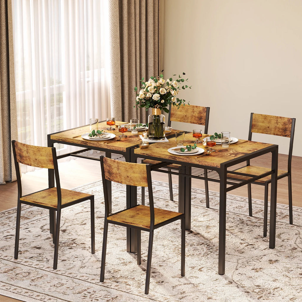 Modern Dining Room Table Set for 2 with Storage Shelf V84152