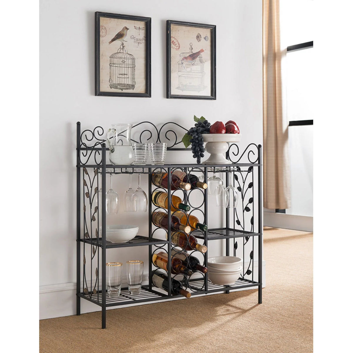 Black Metal Wine Rack V550