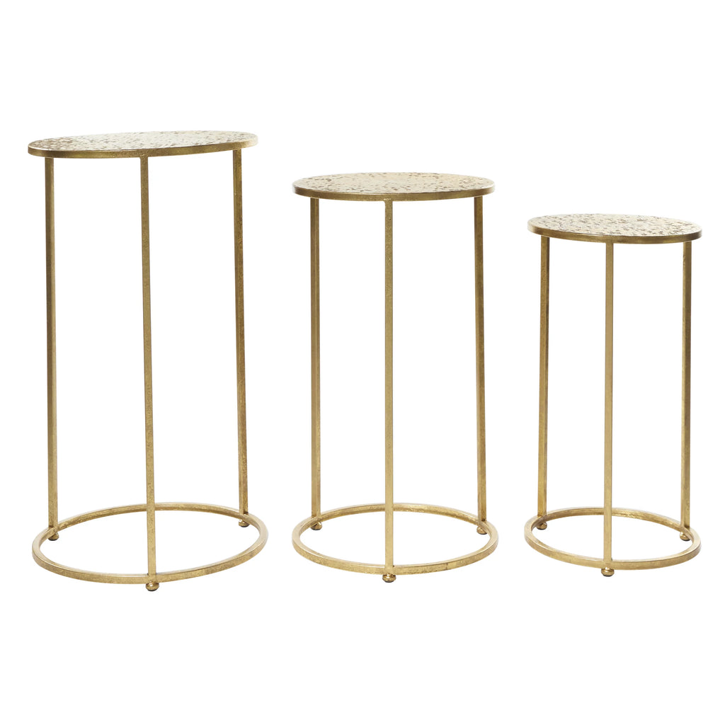 16" x 28" Gold Metal Nesting Accent Table, 3-Pieces Z9439