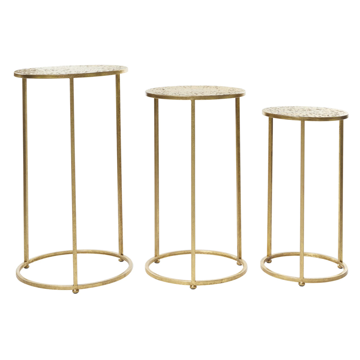 16" x 28" Gold Metal Nesting Accent Table, 3-Pieces Z9439