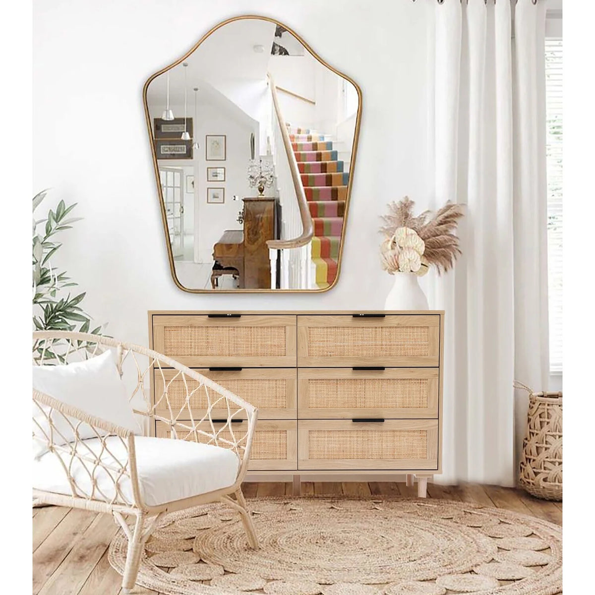 Light Wood 6-Drawer Dresser J6109
