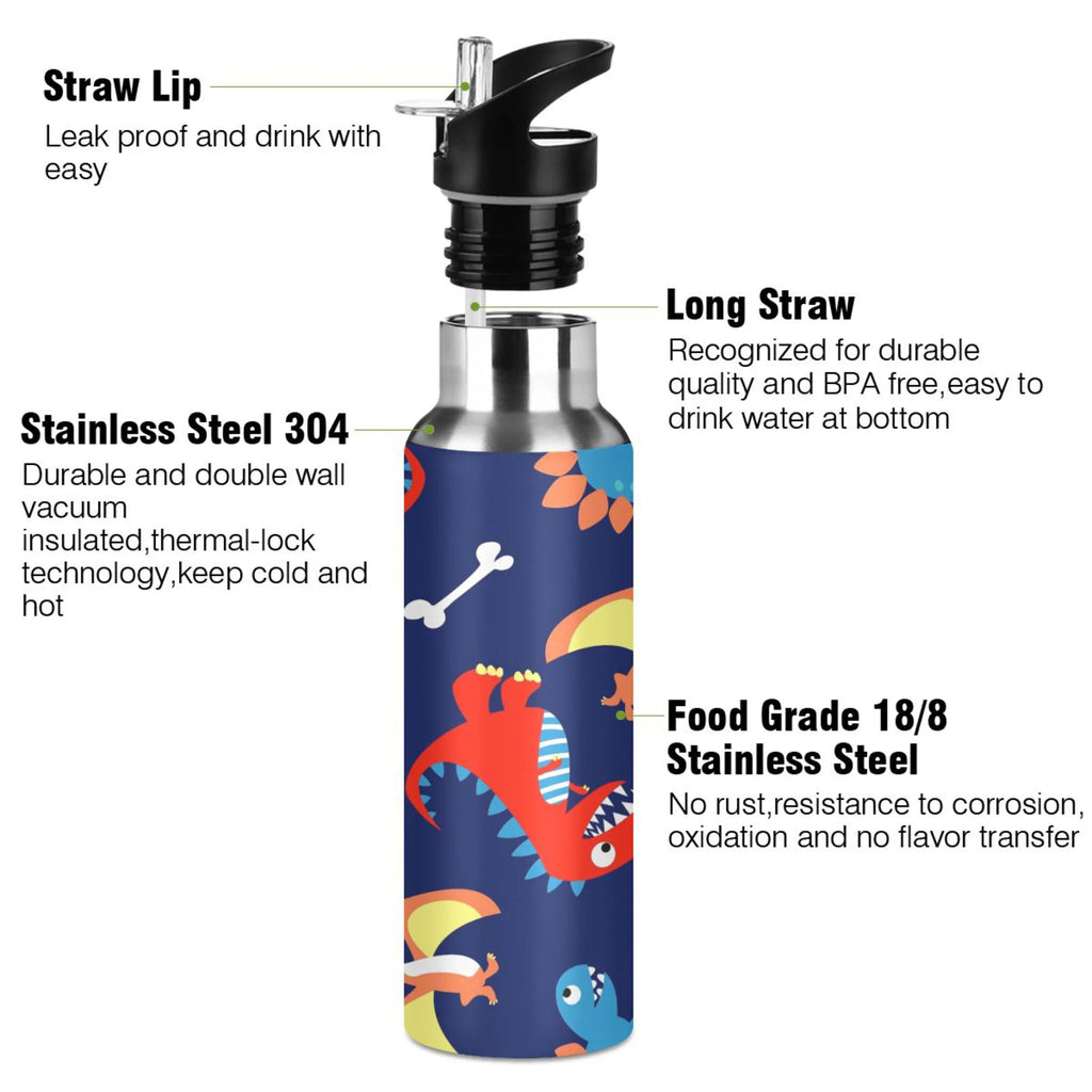 Stainless Steel Water Bottle with Straw Lid Vacuum Insulated 20 OZ G184888
