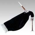 Scottish Goose Practice Bagpipe Rosewood Silver Mounts Black Velvet Bag W4371
