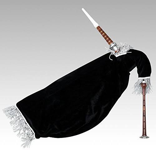Scottish Goose Practice Bagpipe Rosewood Silver Mounts Black Velvet Bag W4371