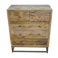 28 in. Solid Wood Five Drawer Chest, Brown X328530